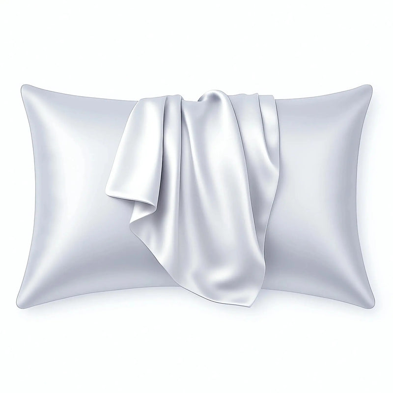 African Fabs Silky Satin Pillowcase Silver Grey