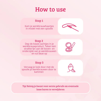 Boozyshop Pink & Rose Gold Brow Liner Brush