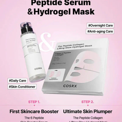 COSRX Peptide Collagen Glow Hydrogel Mask 3-Pack