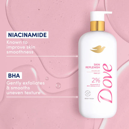 Dove Skin Replenish Body Wash Niacinamide + BHA Serum Pink Lily
