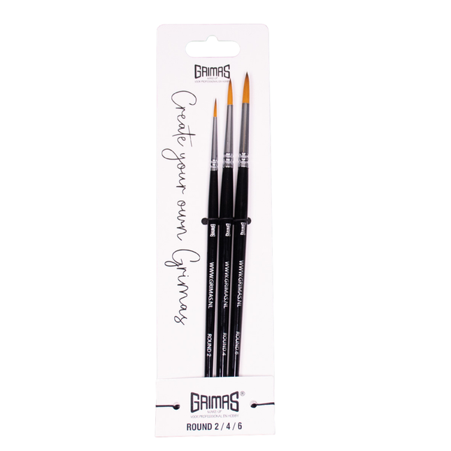 Grimas Face Paint Brush Set Round 2/4/6