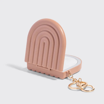 Kitsch Compact Mirror Keychain Terracotta