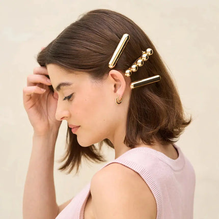 Kitsch Metal Barrettes Gold