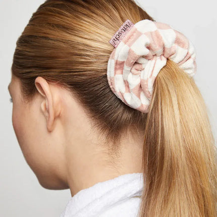 Kitsch Microfiber Quick-Dry Towel Scrunchie 2pc Terracotta Checker