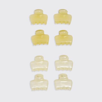Kitsch Mini Jelly Cloud Clips 8pc Set Pearlized Cream & Butter Yellow