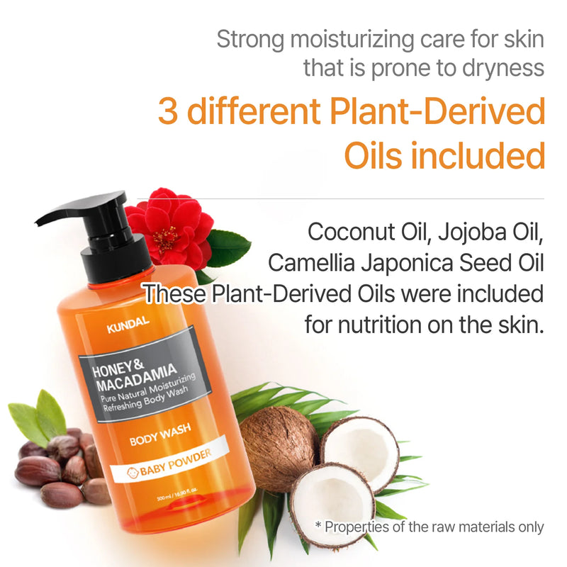 Kundal Honey & Macadamia Pure Body Wash Amber Vanilla