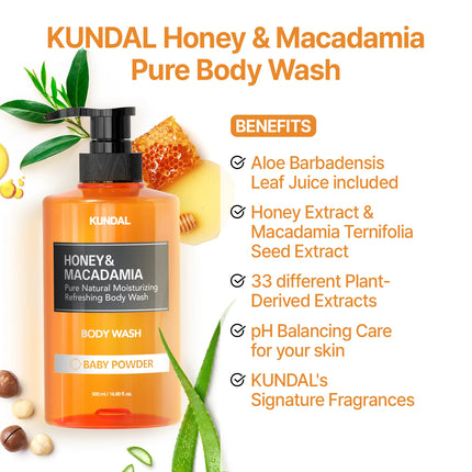 Kundal Honey & Macadamia Pure Body Wash Cherry Blossom