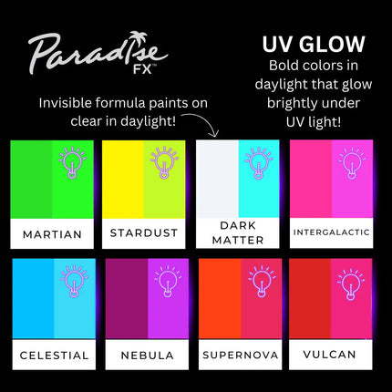 Mehron Makeup Paradise FX 8 Color Magnetic Palette Neon UV Glow