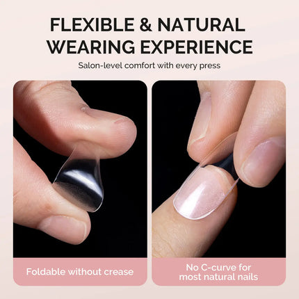 MelodySusie Half Matte Clear Acrylic Full Cover Nail Tips Extra Short Almond