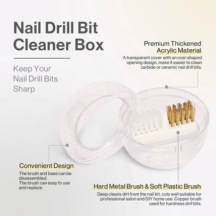 MelodySusie Nail Drill Bits Cleaner Box