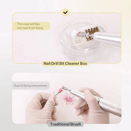 MelodySusie Nail Drill Bits Cleaner Box