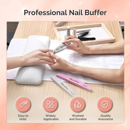 MelodySusie Nail Files and Buffers Set 100/180 Grit 9Pcs