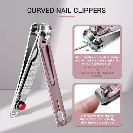 MelodySusie Stainless Steel Nail Clippers Pink 3 in 1 Kit