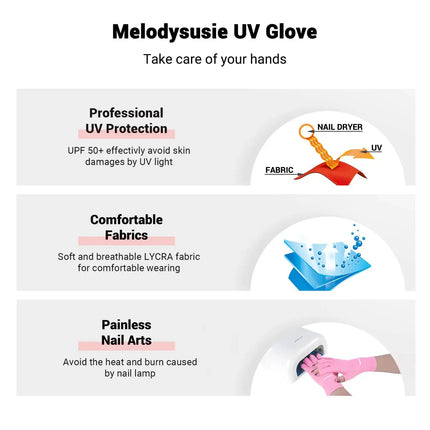 MelodySusie UV Shield Manicure Gloves Pink