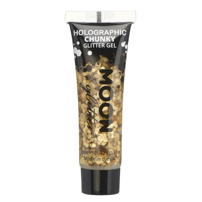 Moon Creations Holographic Chunky Glitter Gel Gold