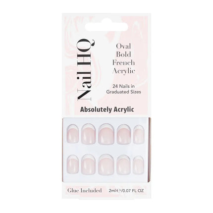 Nail HQ Oval Bold French Acrylic Nails