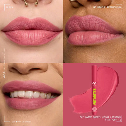 NYX Professional Makeup Fat Matte Smooth Color Lipstick Pink Puff