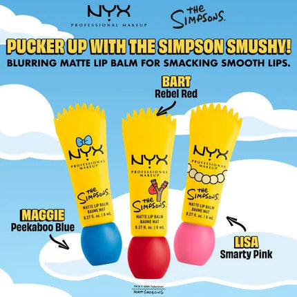 NYX Professional Makeup Simpson Smushy Blurred Finish Matte Lip Balm Maggie Peekaboo Blue