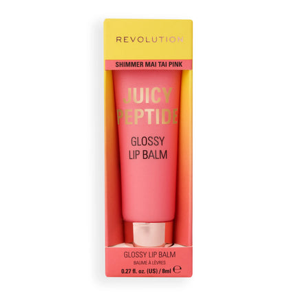 Revolution Juicy Peptide Lip Balm Shimmer Mai Tai Pink