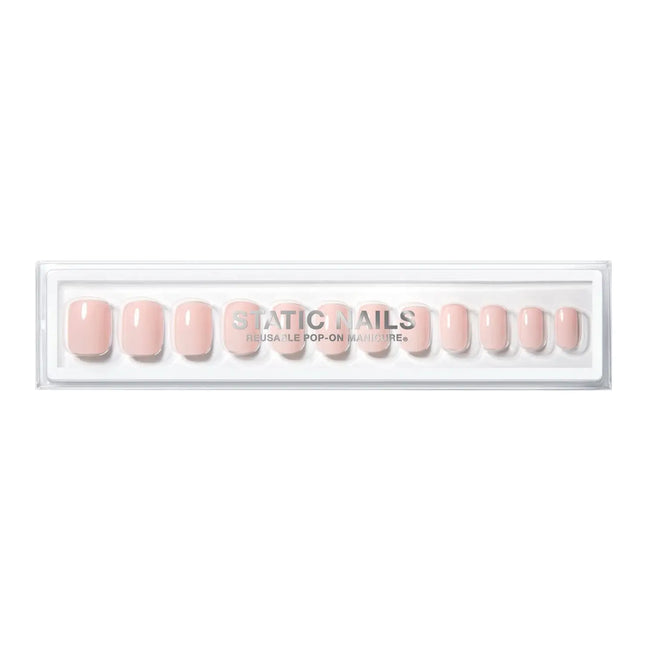 Static Nails Reusable Pop-On Manicure Milky Pink Square