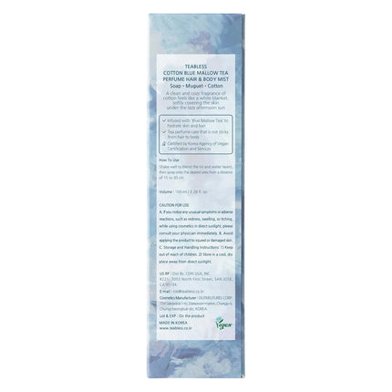 Teabless Cotton Blue Mallow Tea Perfume Hair & Body Mist