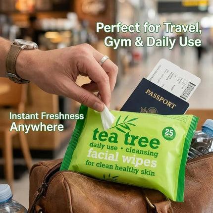 XBC Tea Tree Facial Wipes Twin Pack